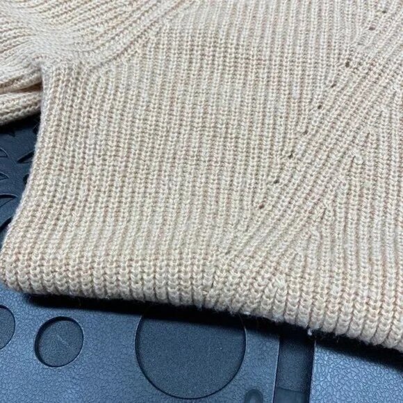 LUMIERE WOMEN'S LONG SLEEVE CREAM KNIT TUNIC SWEATER LARGE - Picture 6 of 6